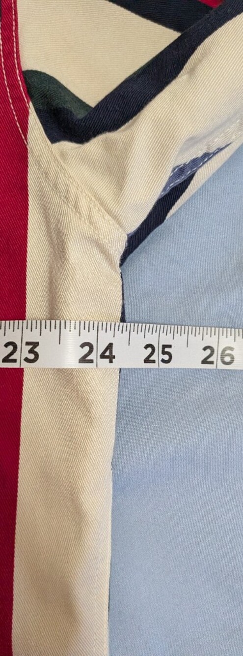 Vintage 90s Chaps Ralph Lauren Striped Shirt Large Long Sleeve Crest Crown - Picture 7 of 8
